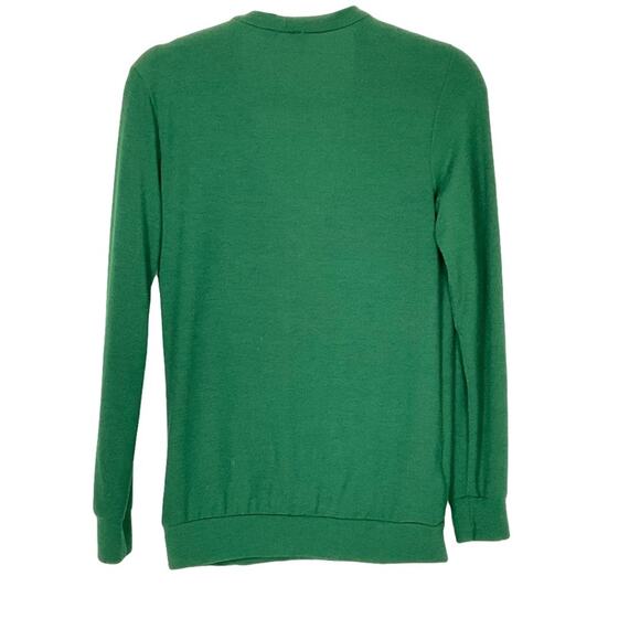 Women’s Long Sleeve‎ Green Knit Surplus Top - Picture 2 of 3